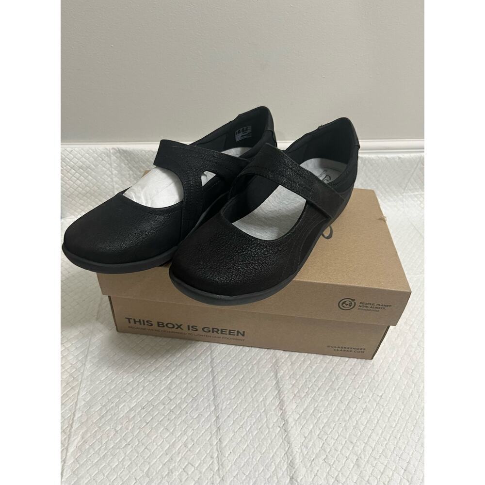 Clarks Women's Sillian Bella Black Slip On Shoes, Size 9.5 W